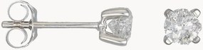Brincos em ouro branco com diamantes Single Diamond