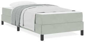 Cama box spring com colchão Cinzento-claro 90 x 190 cm Veludo