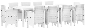 Conjunto de Jantar para Jardim 11 pcs Branco 250 x 100 x 73 cm