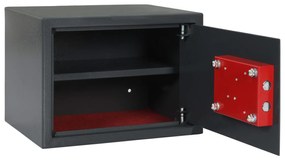 Caixa Segura com Fechadura de Chave Cinza Escuro 25x35x25 cm Aço