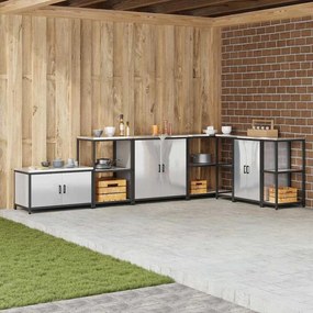 vidaXL Armário de Armazenamento para Cozinha Prata 60 x 50 x 92 cm