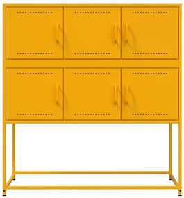 Aparador 100,5x39x107 cm aço amarelo mostarda