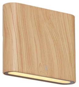 Candeeiro de Parede Exterior Escandinavo Efeito Madeira 11,5cm Incl. LED IP65 - Batt