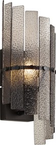 Candeeiro de Parede de Design Preto com Vidro Fumê - Versailles