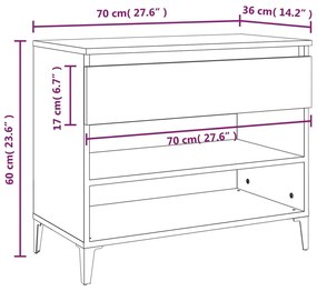 Sapateira Laura - Com 1 Gaveta e 2 Prateleiras - Cor Branco - 70x36x60