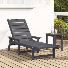Espreguiçadeira Cinzento-claro 53x162x98.5 cm HDPE