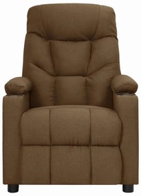 Poltrona elevatória de massagens tecido castanho