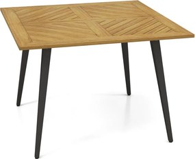Mesa de jardim com orifício para guarda-sol  em madeira de acacia para 4 pessoas