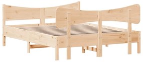 Cama sem colchão 150x200 cm madeira de pinho maciça
