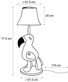 LED Candeeiro de mesa infantil flamingo cor-de-rosa - Mingo Para crianças