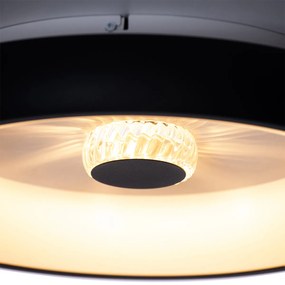 Candeeiro de teto preto com LED e comando remoto - Ghislaine Moderno