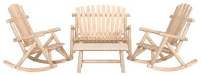 vidaXL 4 pcs conjunto lounge de jardim madeira de abeto maciça