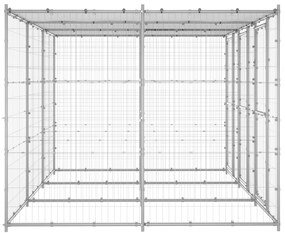 Canil de exterior com telhado 7,26 m² aço galvanizado