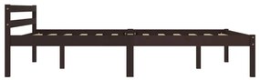 Estrutura de cama 140x200 cm pinho maciço castanho-escuro