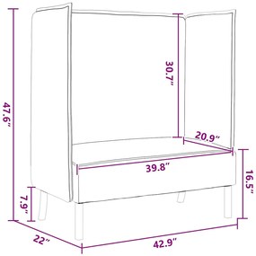 Sofá com Costas Altas Cinza Claro 109x56x121 cm Tecido