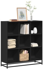 vidaXL Estante 97,5x33x107,5 cm derivados de madeira e metal preto