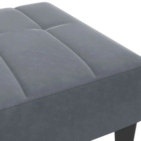 Apoio de pés 77x55x31 cm veludo cinzento-escuro