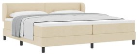 Cama Box Spring com Colchão Creme 200x200 cm Tecido