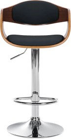 Banco de bar Kingston em couro sintético 50 x 88-102 x 48 cm Nogueira + Preto