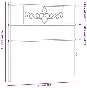 Cabeceira de cama 90 cm metal branco