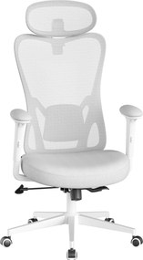 Cadeira de escritório com apoio lombar e apoio para a cabeça ajustáveis 70 x 70 x (113-130) cm Cinza