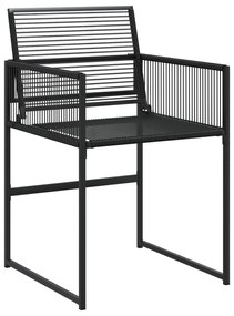 Conjunto de Jantar de Jardim de 9 Peças Vime PE Preto