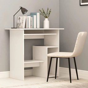 vidaXL Secretária 80x45x74 cm derivados de madeira branco