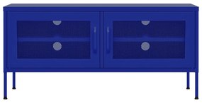 Móvel de TV aço 105x35x50 cm azul-marinho