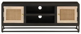 Móvel de TV 110x30x40 cm mangueira maciça e ferro preto