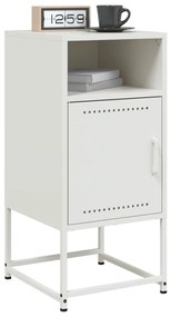 Mesas de cabeceira 2 pcs 36x39x78 cm aço branco