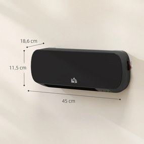 Aquecedor Cerâmico de Parede 1000W/2000W com Controle Remoto 3 Modos de Aquecimento Temporizador de 12h Termostato e Proteção contra Superaquecimento