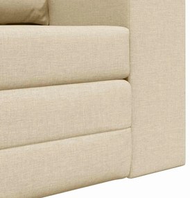 Sofá Cama de Chão 2 em 1 Creme 148x71x83 cm Tecido