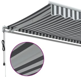 Toldo retrátil automático 600x350 cm antracite e branco
