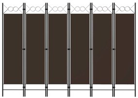 Divisória de quarto com 6 painéis 240x180 cm castanho