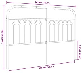 Cabeceira de cama 135 cm metal branco