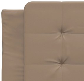 Estrutura cama cabeceira 100x200 cm couro artificial cappuccino