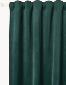 Cortinas opacas multi-banda em veludo Rush, conjunto de 2, L 135 cm