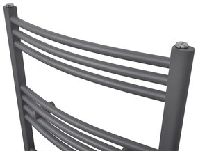 Aquecedor toalhas casa de banho curvo 500 x 1160 mm cinzento