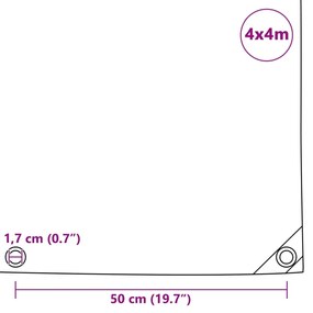 Lona 650 g/m² 4x4 m cinzento