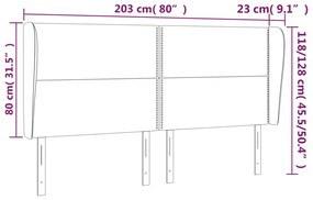 Cabeceira cama c/ abas couro artificial 203x23x118/128cm branco