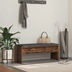 vidaXL Banco de Hall com almofada Madeira antiga 103 x 38 x 40 cm