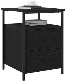 Cômoda de Cabeceira vidaXL Carvalho Preto 44x45x60 cm Madeira de engen