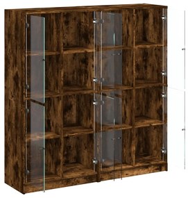 Estante c/ portas 136x37x142 cm deriv. madeira carvalho fumado