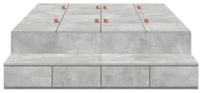 Cama de Armazenamento Cinza Concreto 120x190 cm