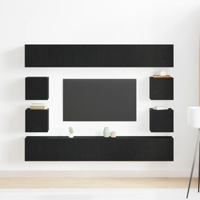 Conjunto de armários para TV vidaXL de 6 peças em carvalho preto monta