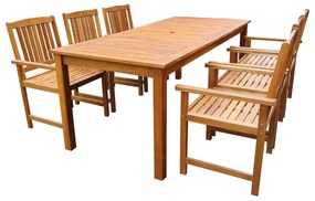vidaXL 7 pcs conjunto de jantar de exterior madeira acácia maciça