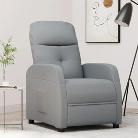 289816 vidaXL Poltrona reclinável tecido cinzento-claro