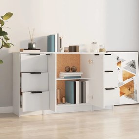 Aparadores 3 pcs madeira processada branco