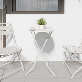 Mesa de Jardim Dobrável Branca Ø50x72 cm Aço