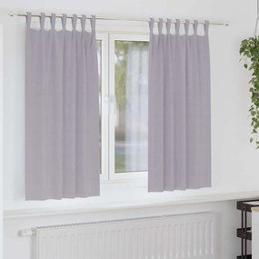 vidaXL Cortinas com cortinas 2 pcs Cinza Metálico Poliéster